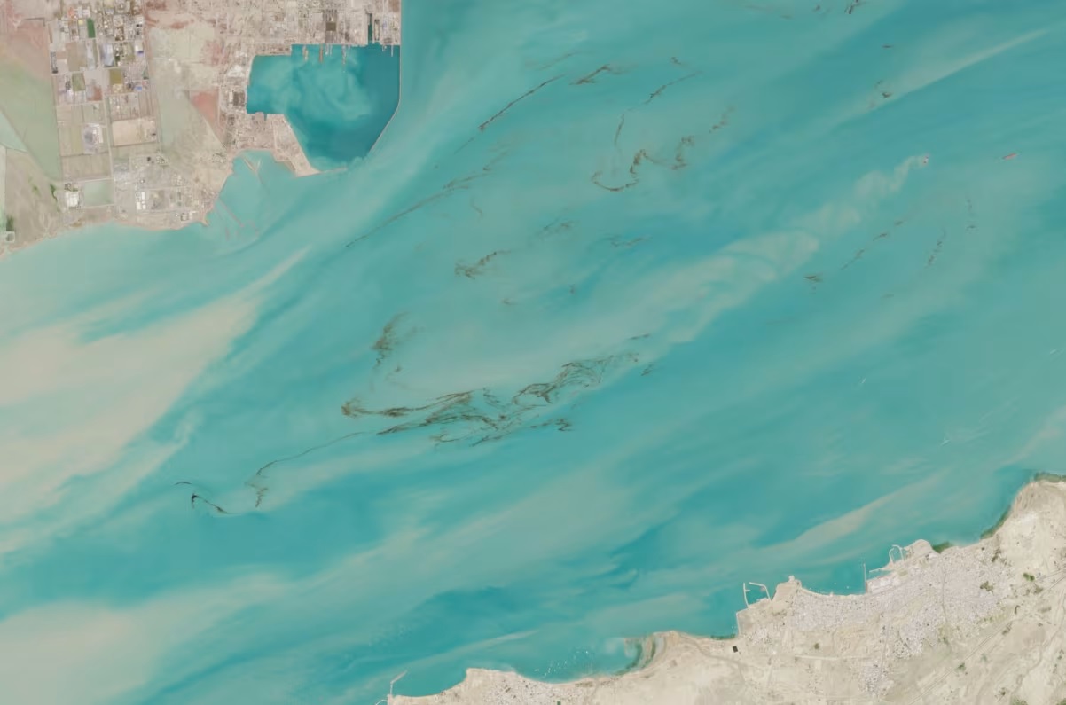 হরমুজে ছড়িয়ে পড়া তেল দেখা যাচ্ছে মহাকাশ থেকেও, বিপন্ন পরিবেশ