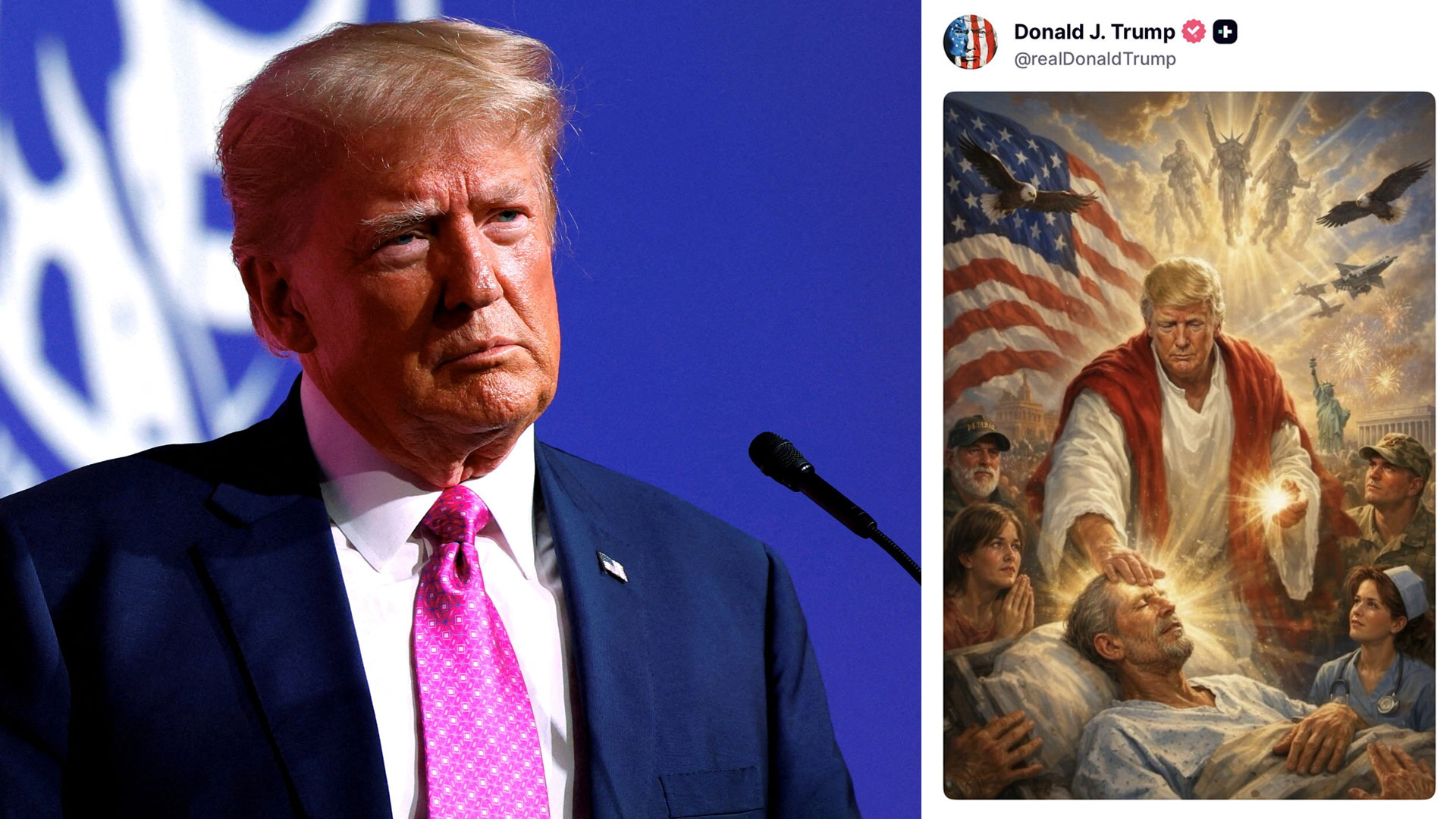 সমালোচনার মুখে যিশুর বেশে পোস্ট করা ছবি সরিয়ে নিলেন ট্রাম্প