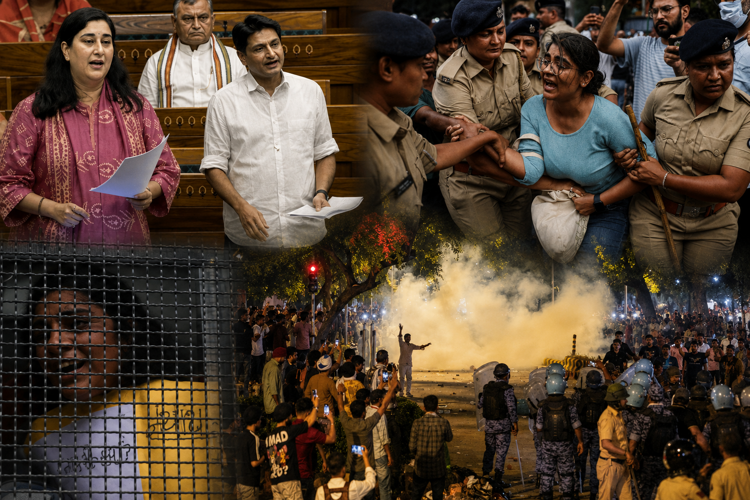 পার্লামেন্টে ‘ডেলুলু’, রাজপথে লাঠিচার্জ—কেন ভারতের রাজনীতির দ্বিমুখী চেহারা