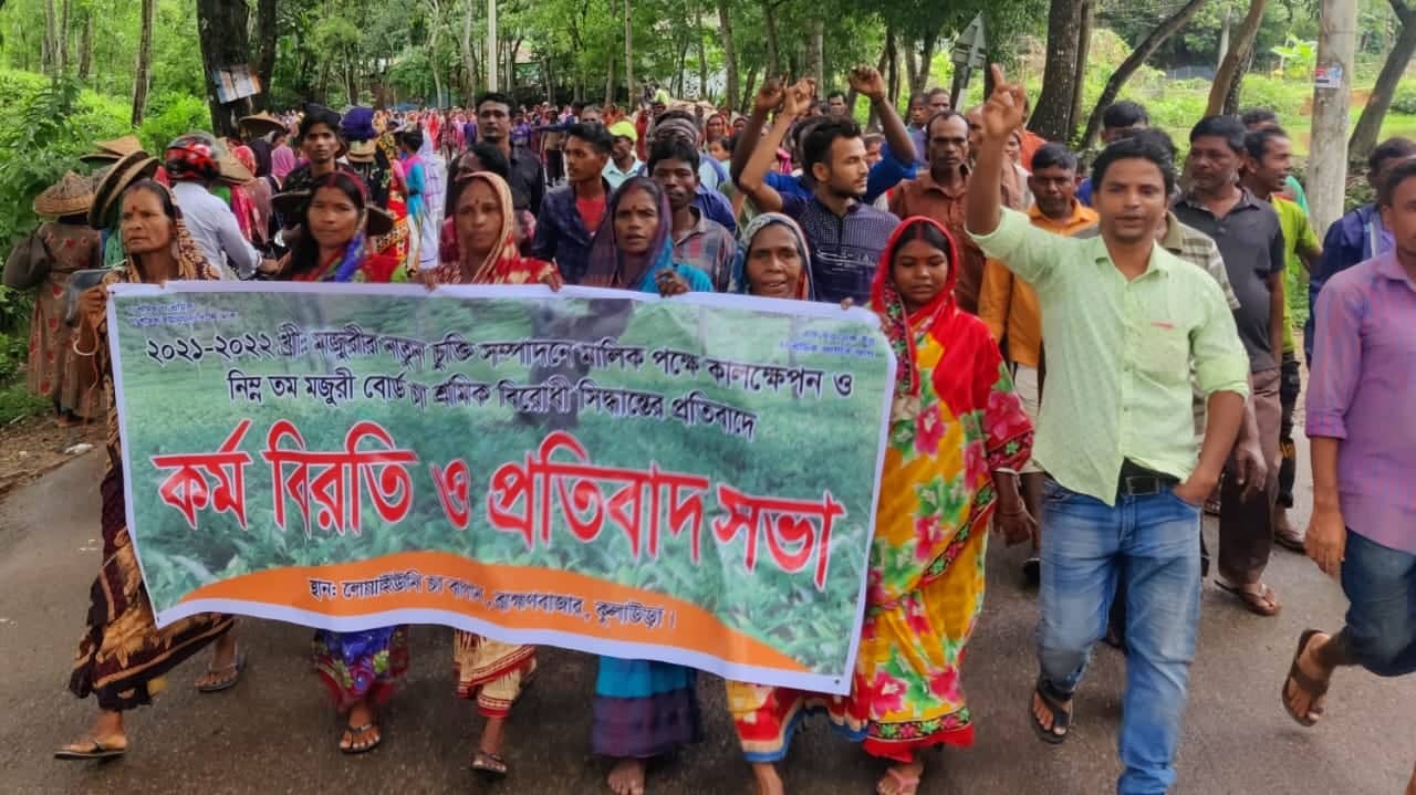 মজুরি বাড়ানোর দাবিতে ২৪১ চা-বাগানে কর্মবিরতি