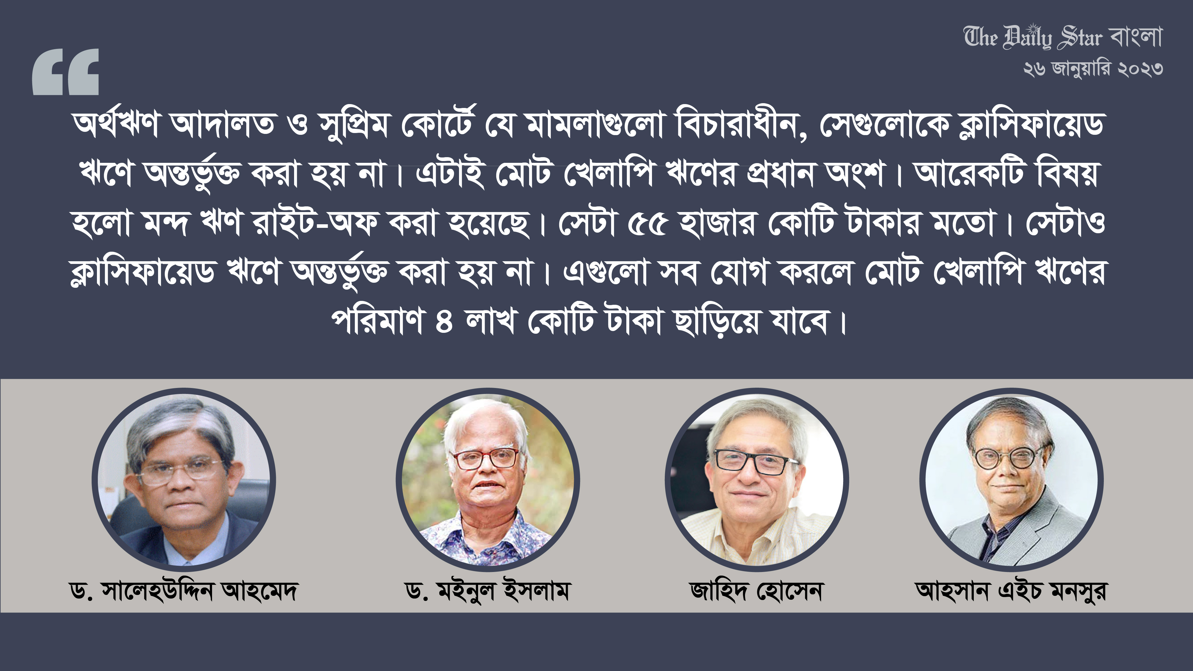 ‘ছাড় দিয়ে বড় ঋণখেলাপিদের আড়ালে রাখা হচ্ছে’