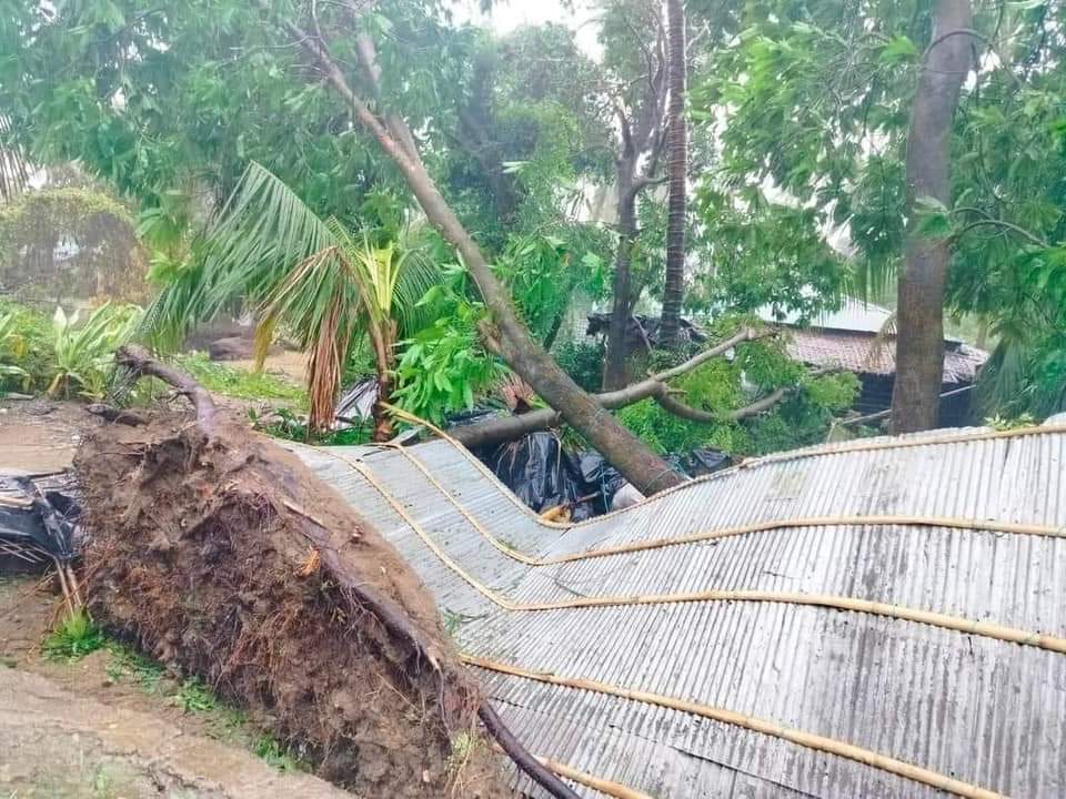 সেন্টমার্টিনে ঘরবাড়ি বিধ্বস্ত, উপড়ে গেছে গাছপালা