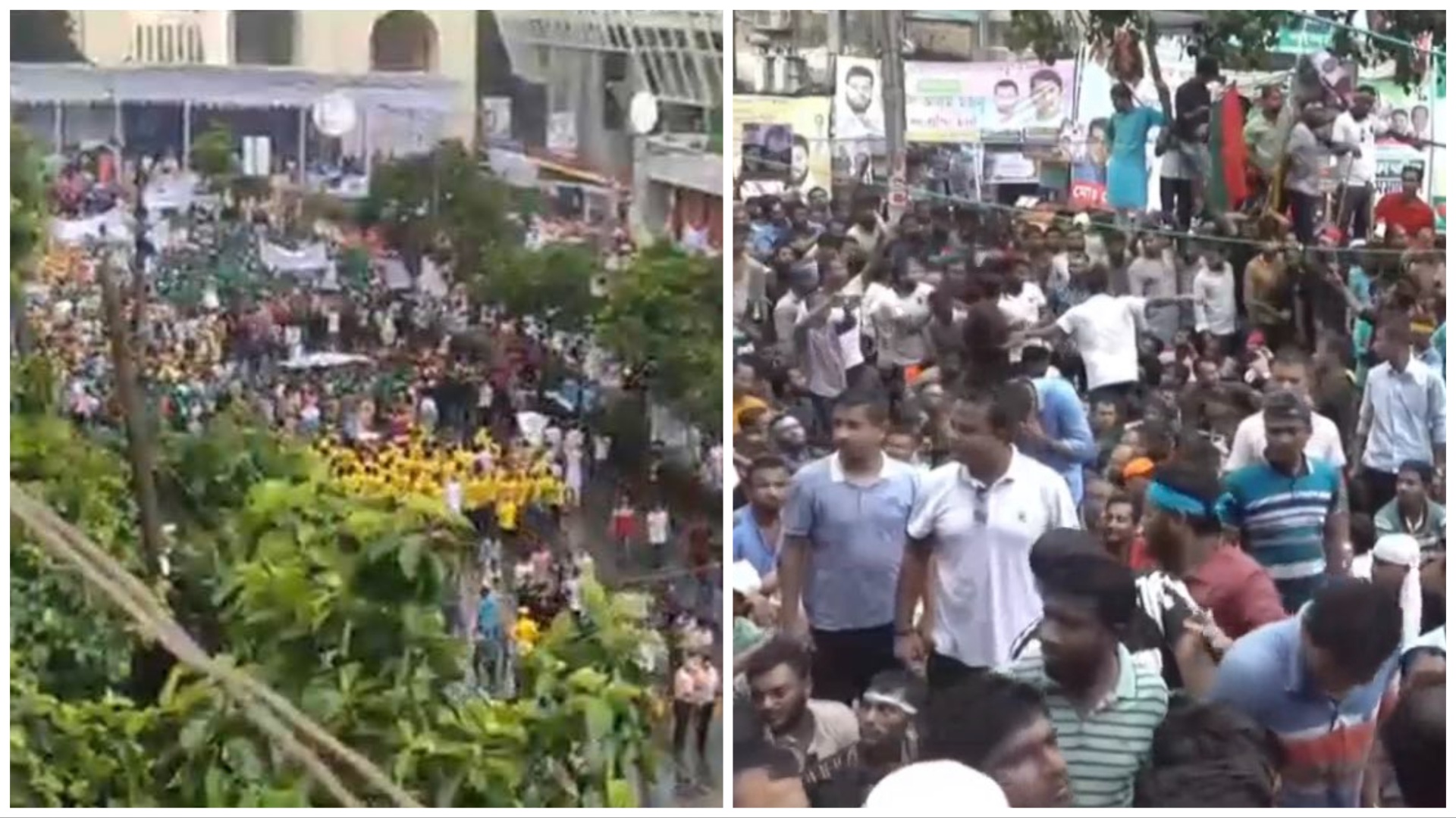 বৃষ্টি বাধা উপেক্ষা করে চলছে আওয়ামী লীগ-বিএনপির সমাবেশ