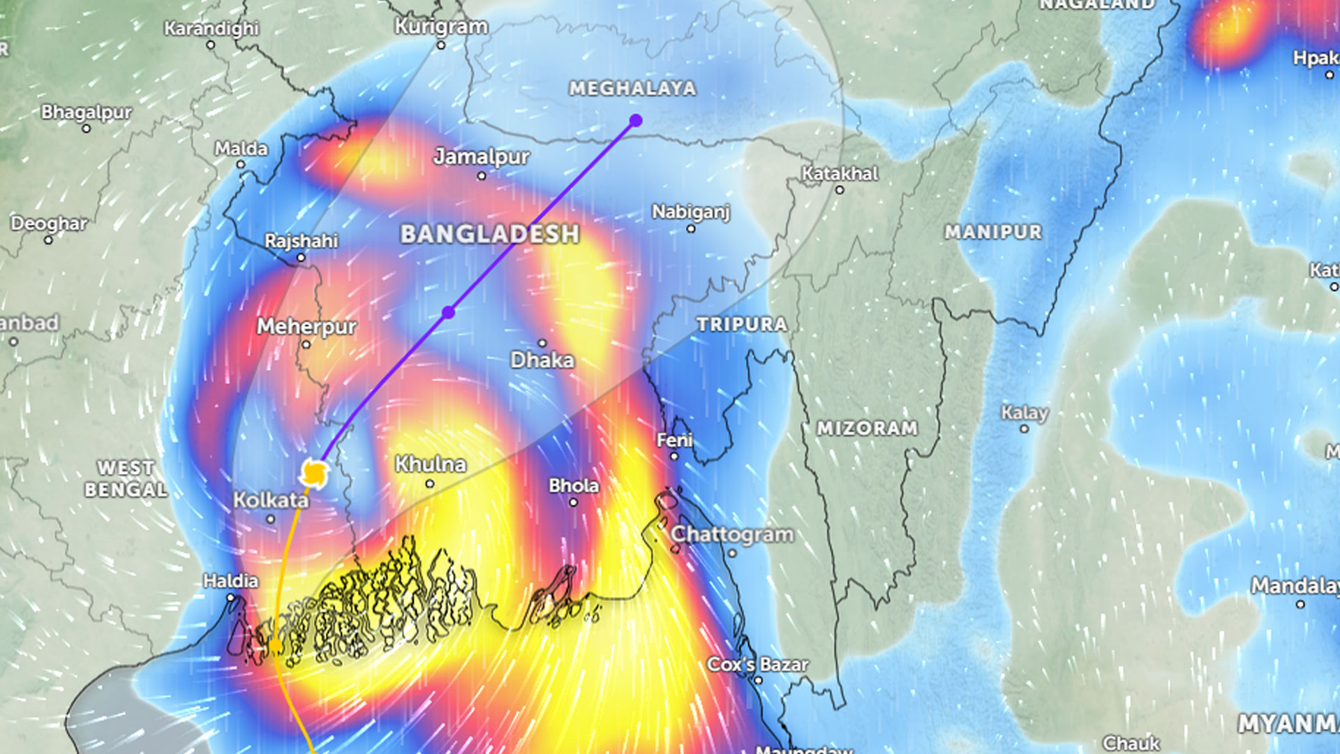দুর্বল হয়ে রিমাল এখন গভীর স্থল নিম্নচাপ