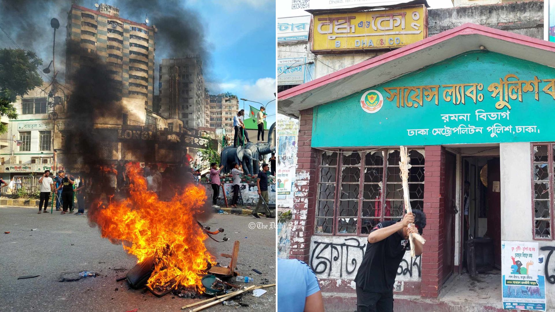 দিনভর সংঘর্ষে রণক্ষেত্র সায়েন্স ল্যাব এলাকা