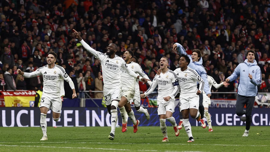 টাইব্রেকারের নাটকীয়তায় শেষ আটে রিয়াল মাদ্রিদ