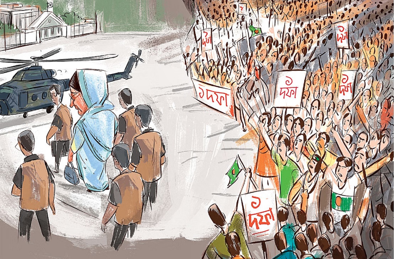 শেখ হাসিনার পতনের শেষ দিনগুলো