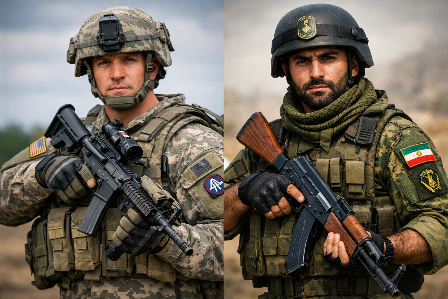 দুই দেশের সেনার তুলনামূলক চিত্র। প্রতীকী ছবি: এআই দিয়ে নির্মিত