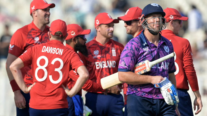 England's players celebrate