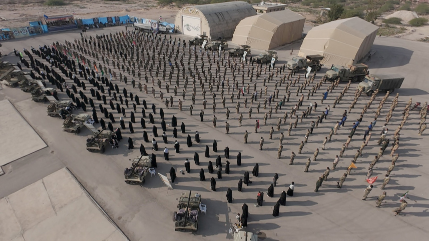 ইরানের দক্ষিণ অঞ্চলে মহড়ায় অংশ নিচ্ছে আইআরজিসির সেনারা। ফাইল ছবি: রয়টার্স (১৬ ফেব্রুয়ারি, ২০২৬)