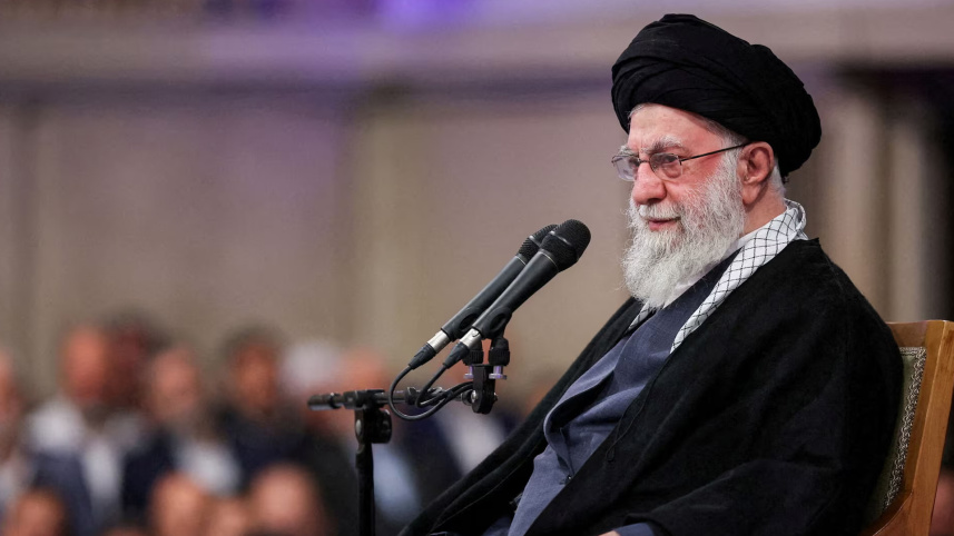 Iran's Supreme Leader Ayatollah Ali Khamenei speaks during a meeting in Tehran