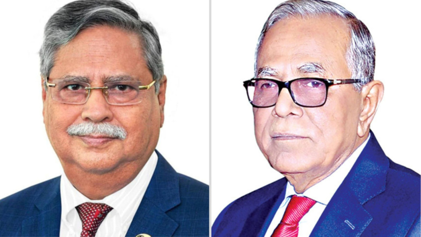 সাবেক রাষ্ট্রপতি মো. সাহাবুদ্দিন ও মো. আবদুল হামিদ। ফাইল ছবি