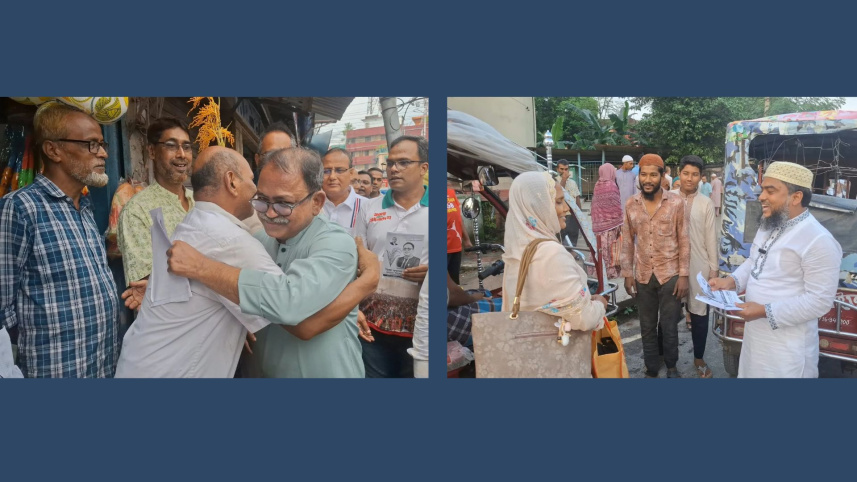 ঠাকুরগাঁও-১ উপনির্বাচনে প্রতীক বরাদ্দের পরই প্রচারণায় বিএনপি-জামায়াত প্রার্থী। ছবি: সংগৃহীত