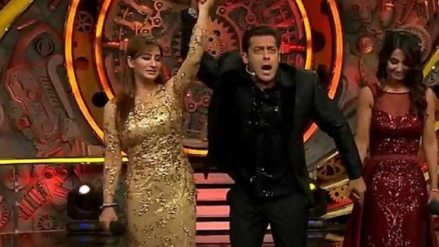 Shilpa Shinde with Salman Khan and Hina Khan