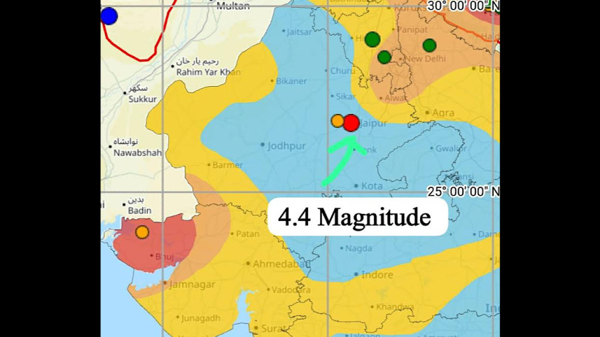 প্রথম ভূমিকম্পের মাত্রা ছিল ৪.৪। ছবি: স্টেটসম্যান