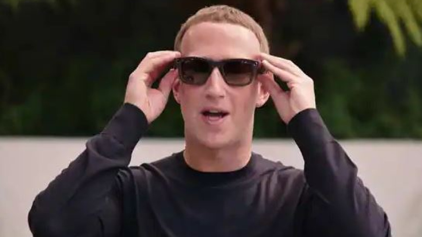 রেব্যান স্মার্ট গ্লাস পরে আছেন মার্ক জাকারবার্গ। ছবি: সংগৃহীত