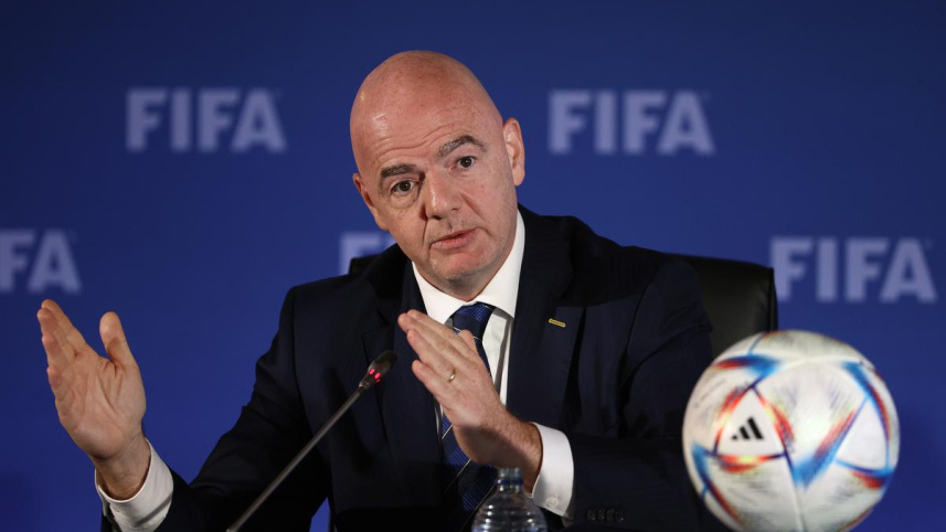 ফিফার সভাপতি জিয়ান্নি ইনফান্তিনো। ফাইল ছবি: এএফপি