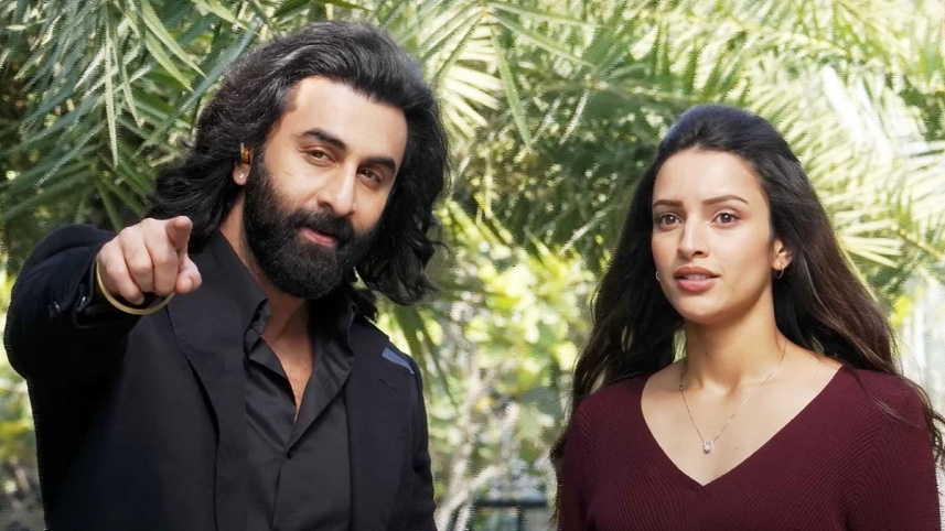 অ্যানিমেল সিনেমায় তৃপ্তি ও রনবীর কাপুর। ছবি: সংগৃহীত