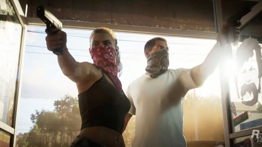 নতুন নারী চরিত্র লুসিয়া ও তার ছেলে বন্ধুর সঙ্গে বাস্তবজীবনের দুঃসাহসিক ব্যাংক ডাকাত দম্পতি বনি এবং ক্লাইডের মিল খুঁজে পেয়েছেন গেমাররা। ছবি: এএফপি