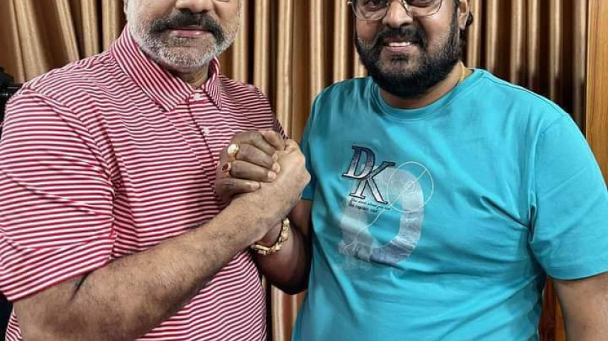 এবারের শিল্পী সমিতির নির্বাচনে জোট গঠন করেছেন ঢাকাই চলচ্চিত্রের দুই খল-অভিনেতা মনোয়ার হোসেন ডিপজল ও মিশা সওদাগর। ছবি: সংগৃহীত