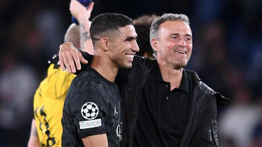 achraf hakimi and luis enrique