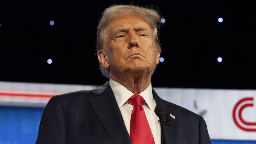 প্রেসিডেন্সিয়াল ডিবেটে ট্রাম্প। ছবি: এএফপি