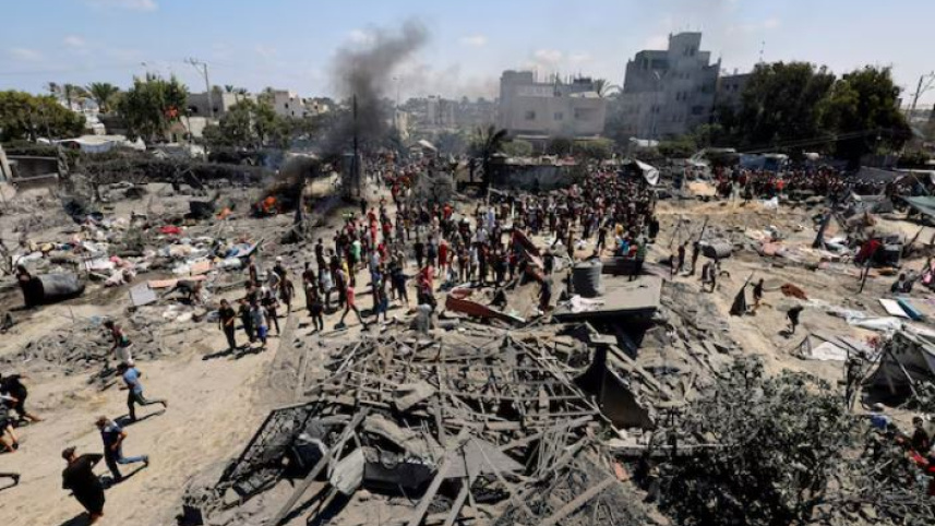 আগেও আল-মাওয়াসি ক্যাম্পে হামলা চালিয়েছে ইসরায়েল। ফাইল ছবি: রয়টার্স (জুলাই ২০২৪)