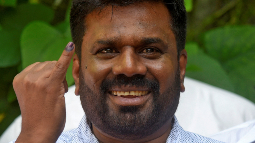 ৪০ শতাংশ ভোট পেয়ে এগিয়ে আছেন বামপন্থি নেতা অনুরা। ছবি: রয়টার্স