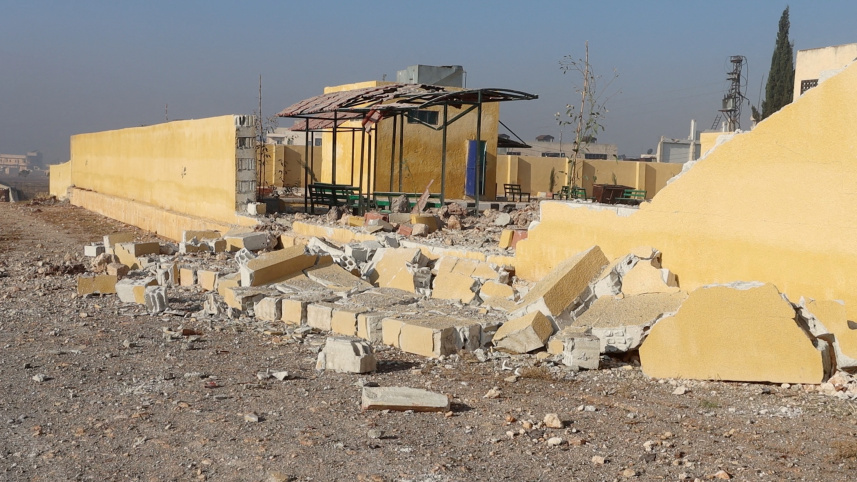 আলেপ্পোর আতারিবে বিমান-হামলা পরবর্তী দৃশ্য। ছবি: রয়টার্স