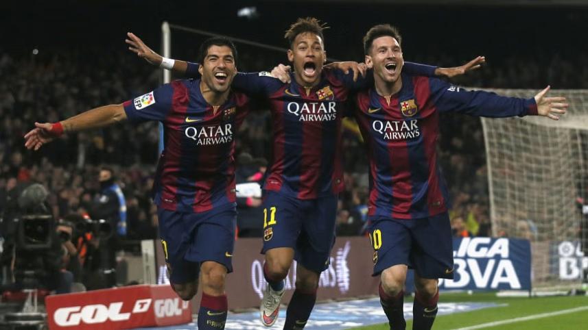 Neymar Lionel Messi and Luis Suarez