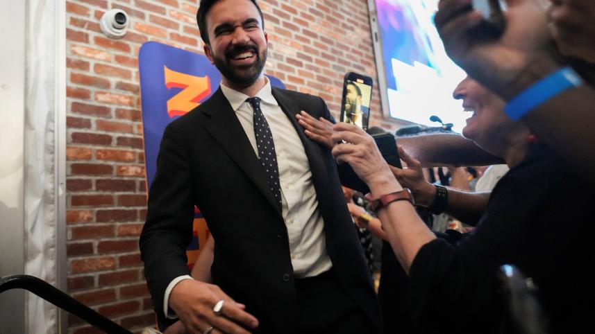 Zohran Mamdani at Watch Party