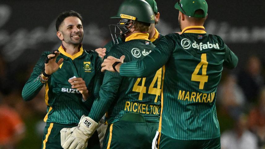 South Africa’s Keshav Maharaj 