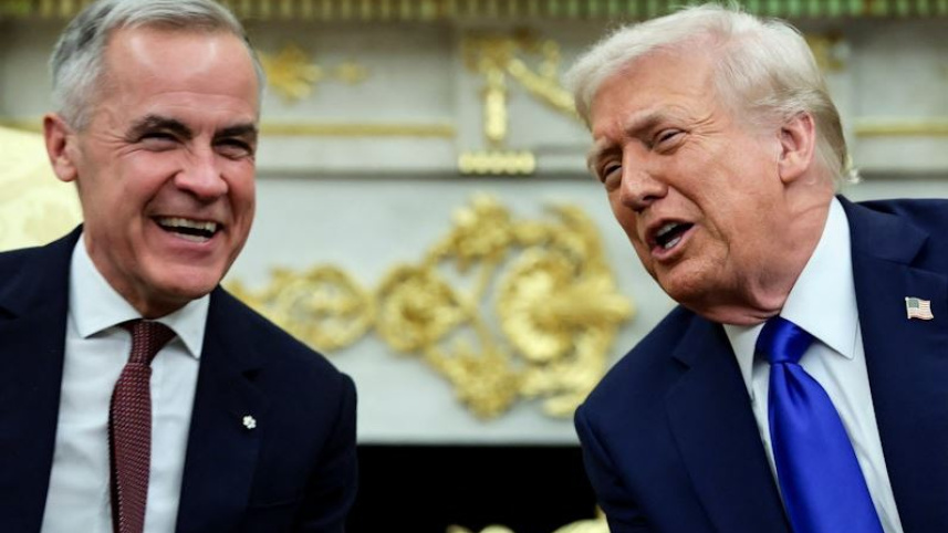 ওভাল অফিসে কার্নি-ট্রাম্প। ফাইল ছবি: রয়টার্স