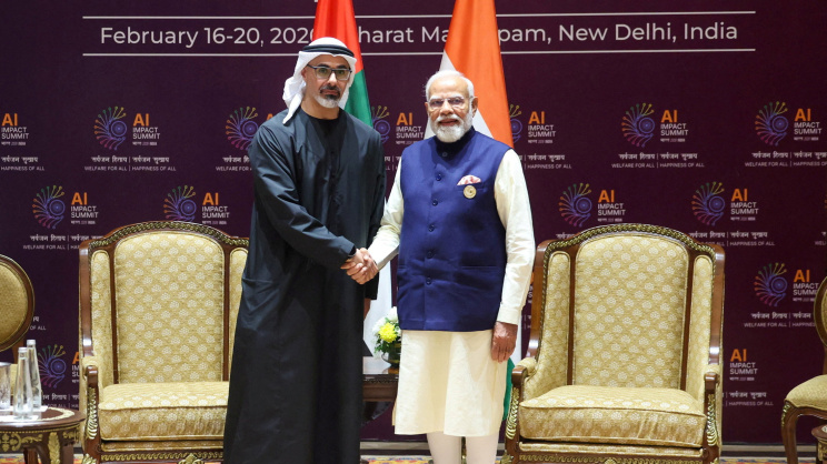 এইআই সম্মেলনে দুই নেতা। ছবি: রয়টার্স