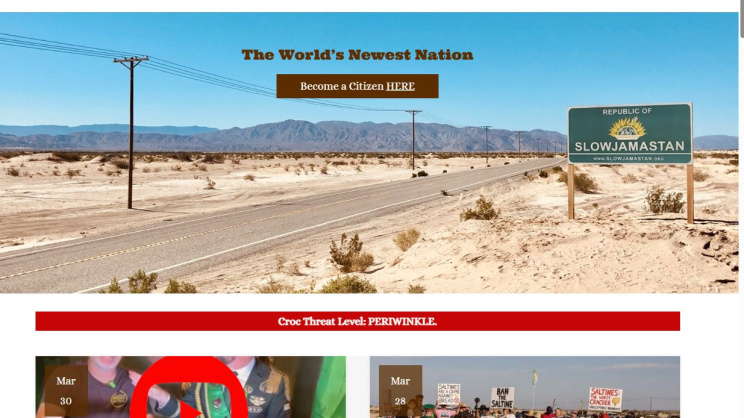 স্লোজ্যামাস্তানের ওয়েবসাইট। ছবি: স্লোজ্যামাস্তান প্রোপাগান্ডা মন্ত্রণালয়