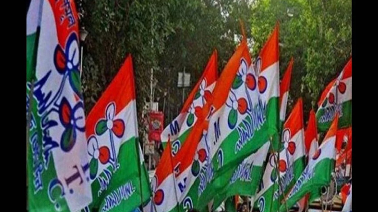 তৃণমূল কংগ্রেসের পতাকা। ছবি: স্টেটসম্যান