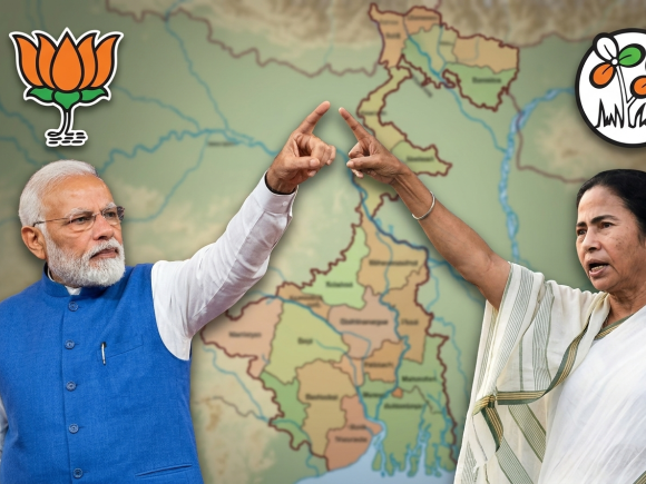 পশ্চিমবঙ্গে তৃণমূল কংগ্রেস ও বিজেপির আধিপত্যের লড়াই। ছবি: জেমিনাই এআই/কোলাজ/সংগৃহীত