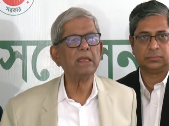 বক্তব্য দিচ্ছেন স্থানীয় সরকারমন্ত্রী মির্জা ফখরুল ইসলাম আলমগীর। ছবি: ভিডিও থেকে নেওয়া   