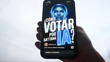 কলম্বিয়ার নির্বাচনে লড়ছে এআই প্রার্থী গাইতানা। ছবি: এএফপি