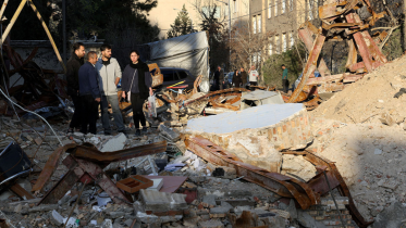 destroyed building in tehran