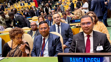 জাতিসংঘ সাধারণ পরিষদের ৮১তম অধিবেশনের উদ্বোধনী অনুষ্ঠানে প্রধানমন্ত্রী তারেক রহমান। ছবি: প্রধানমন্ত্রীর কার্যালয়