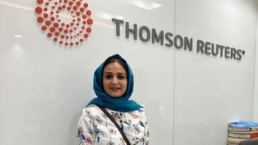 রয়টার্সের কার্যালয়ে পুলিৎজার পুরস্কার বিজয়ী ফটোসাংবাদিক সান্না ইরশাদ মাত্তু। ছবি: ইনস্টাগ্রাম থেকে সংগৃহীত