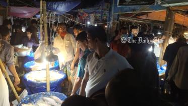 বিক্রি শেষের রাতে ইলিশের দাম চড়া