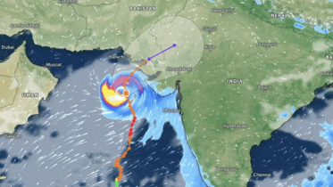 ১৩ জুন পাকিস্তানের স্থানীয় সময় দুপুর ১২টা বেজে ৫ মিনিটে 'বিপর্যয়ের' অবস্থান। ছবি: ডন
