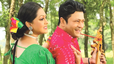 সুজন মাঝি সিনেমায় ফেরদৌ-নিপুণ জুটি। ছবি: সংগৃহীত