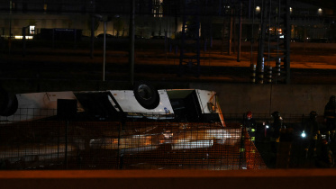 ভেনিসে বাস দুর্ঘটনা। ছবি: এএফপি