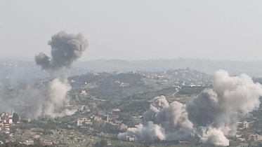 রামিয়া গ্রামে স্থল অভিযানের আগে বিমান হামলা চালায় ইসরায়েল। ছবি: এক্স থেকে সংগৃহীত