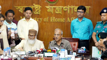 স্বরাষ্ট্র উপদেষ্টা মো. জাহাঙ্গীর আলম চৌধুরী ইজতেমার দিন ঘোষণা করছেন। ছবি: সংগৃহীত