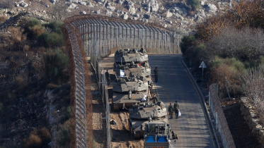 সিরিয়া সীমান্তে ইসরায়েলি ট্যাংক বহর