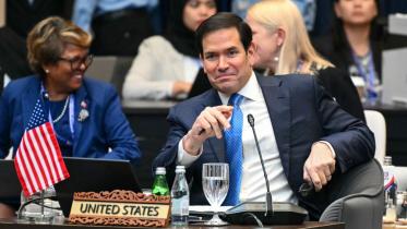 আসিয়ান সম্মেলনে মার্কিন পররাষ্ট্রমন্ত্রী মার্কো রুবিও। ছবি: এএফপি
